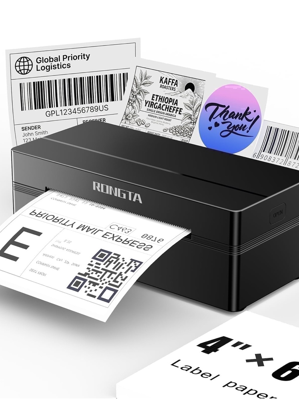 Black Thermal Label Printer